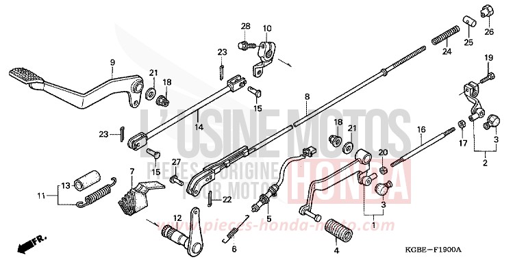 PEDALE von Shadow VT125C NOIR (NH1) von 2001